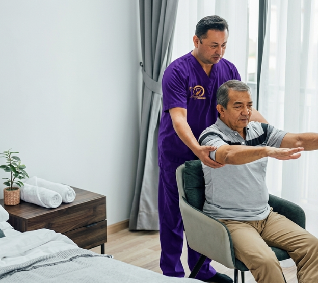 Home physiotherapy session for recovery