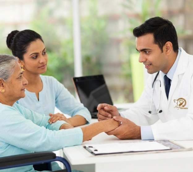 patient being accompanied to hospital appointment
