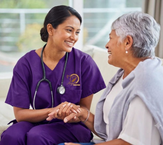 Professional caregiver providing daily assistance and monitoring