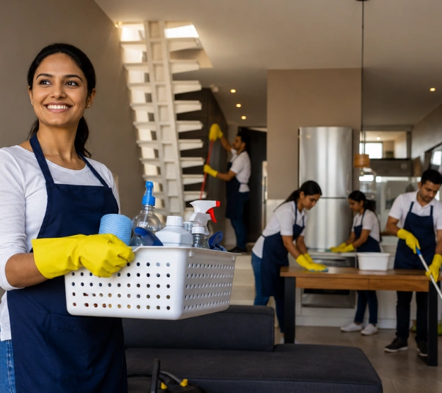 Spotless kitchen maintained through regular professional cleaning