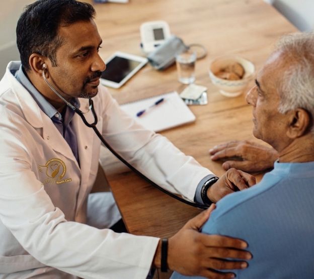 Home healthcare doctor consultation for family