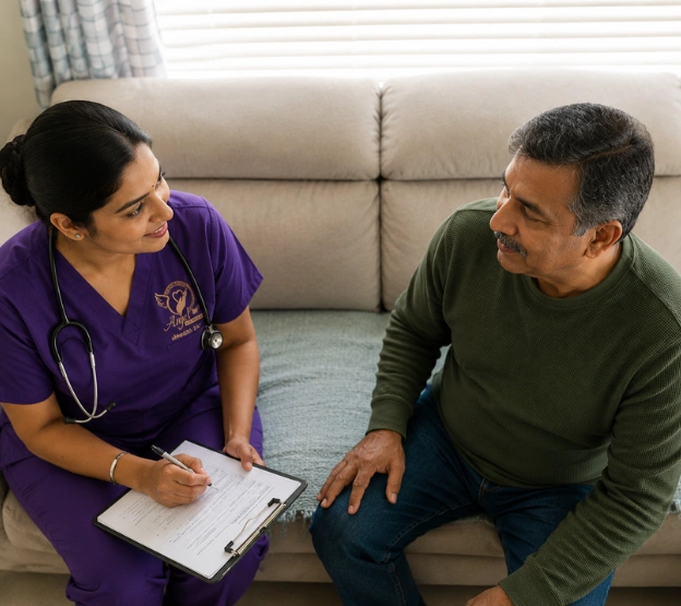 Professional companion assisting an older adult with community participation and outdoor activities