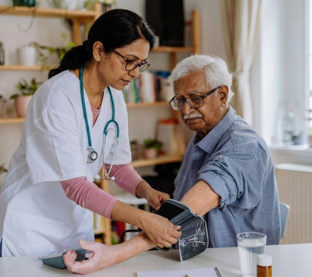 Patient receiving home laboratory testing