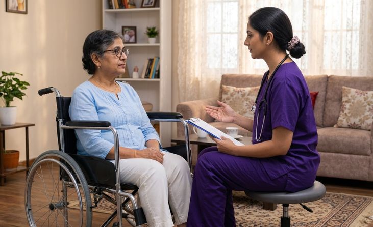 GDA ANM qualified nurse providing home nursing care in Trivandrum